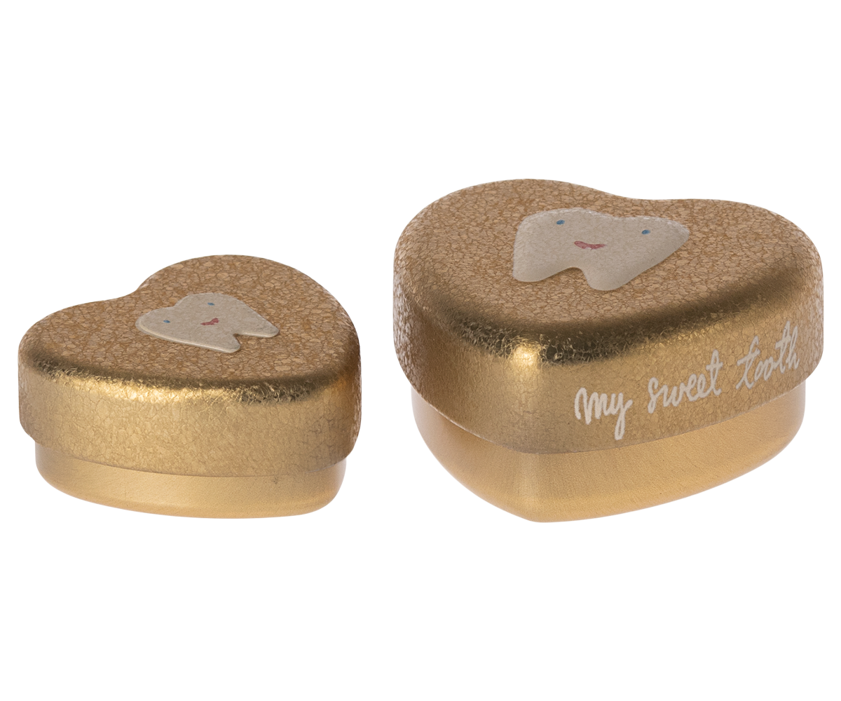 Tooth Box 2 pcs Set Gold